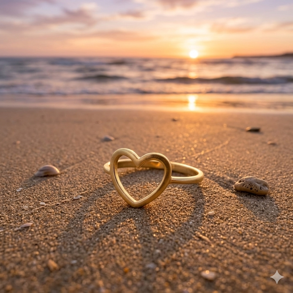 Anillo de dama corazón Oro Italiano