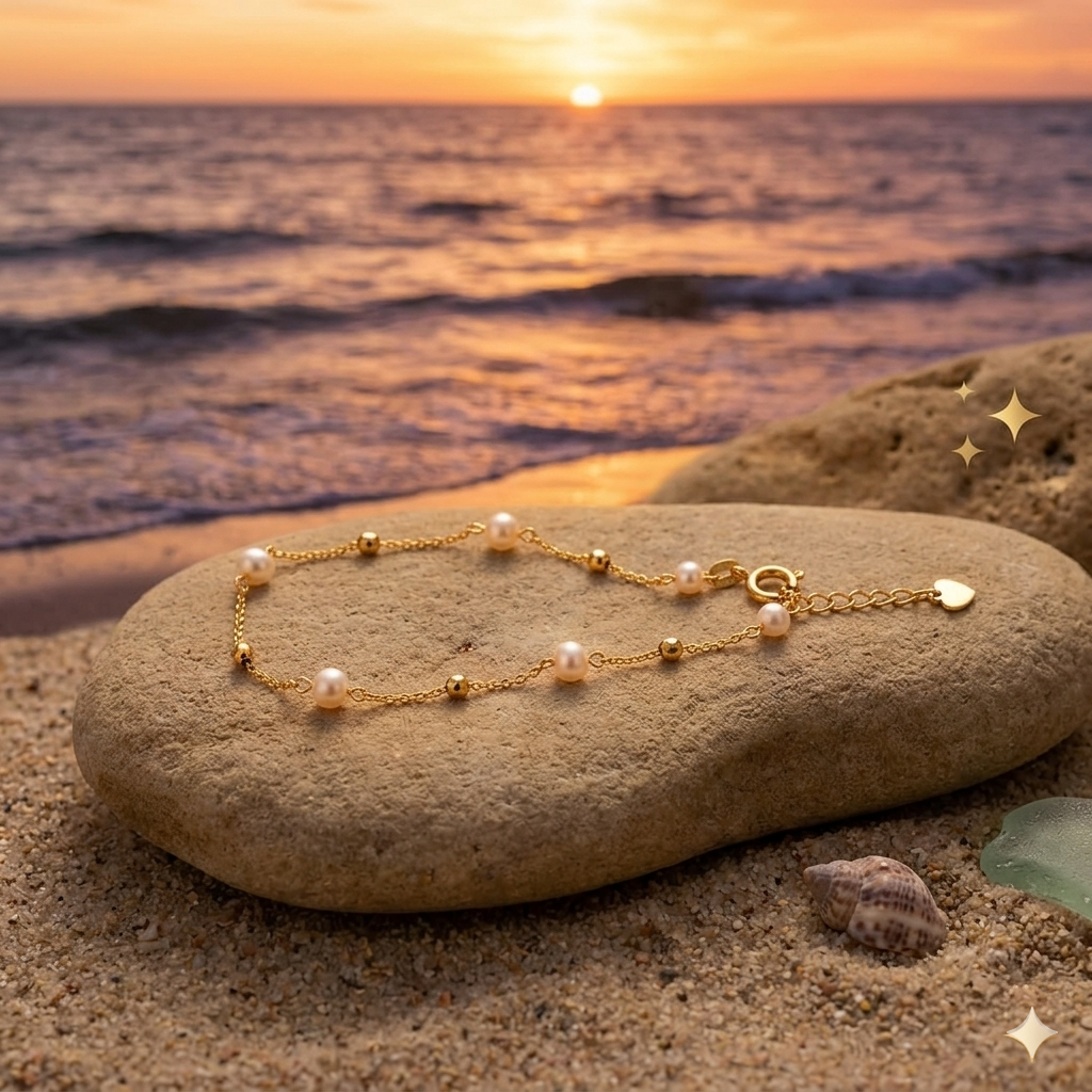 Pulsera de Oro con Perlas