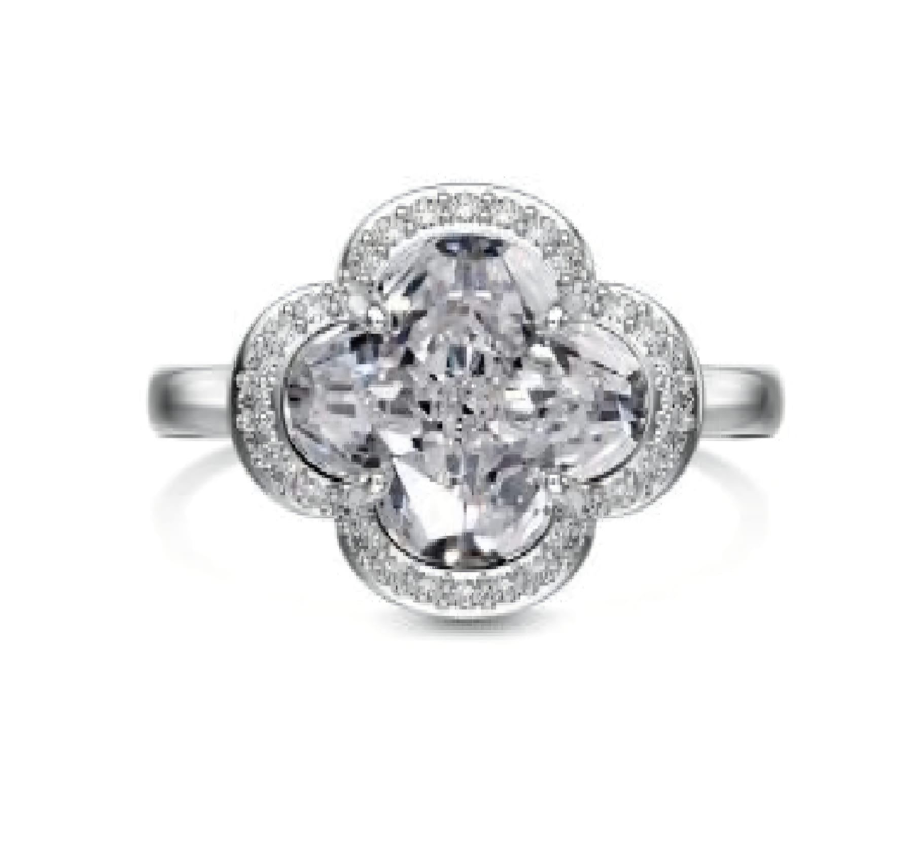 Anillo Doble Flor PLATA 925