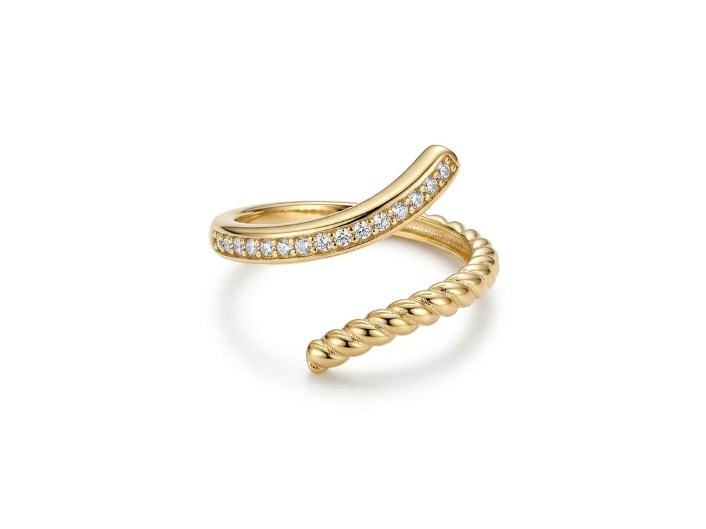 Anillo con Diamantes de Oro Italiano 18k