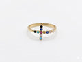 Anillo de Oro cruz de Colores
